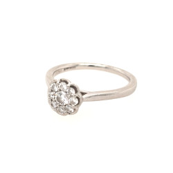 Pre Owned Platinum Diamond Cluster Ring ZV866
